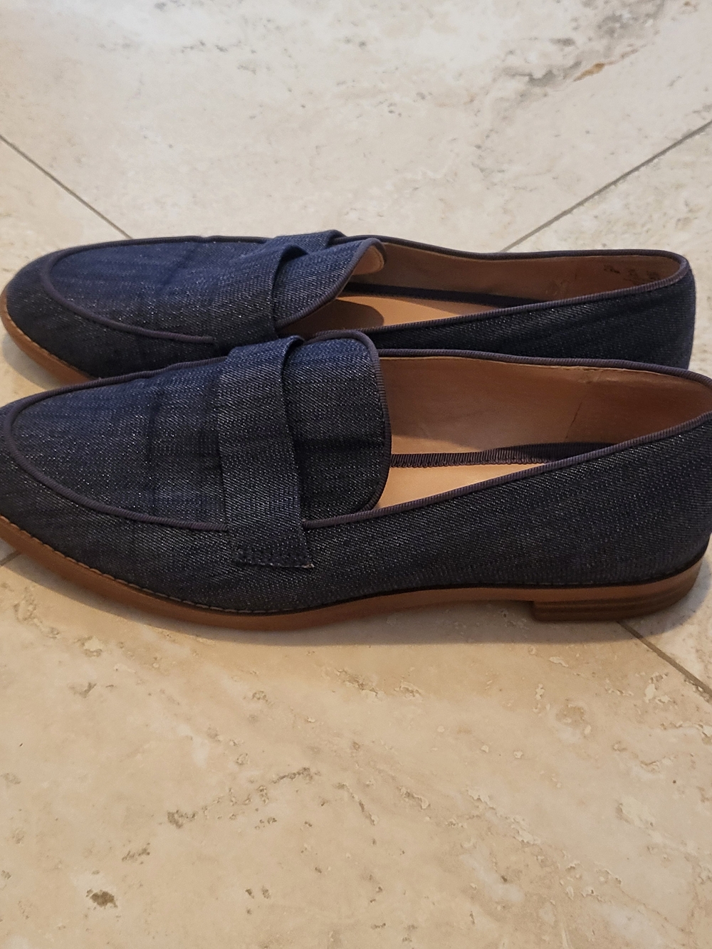 Women's Casual Penny Loafers in Navy Blue